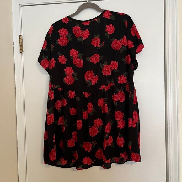 Torrid Size 2 Rose Floral Print Georgette Blouse - Picture 5 of 9